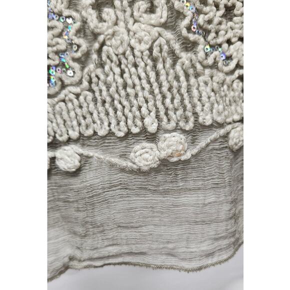 Soft Surroundings Silk Beaux Arts Lagon Look Long Sleeve Gray Tunic, Size Large - Picture 10 of 10